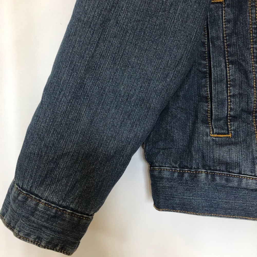 Wrangler denim Sherpa lined jacket corduroy trim collar ranch cowboy Size L - Picture 5 of 11